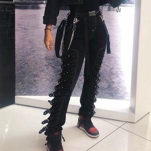 Black I AM GIA buckle pants
